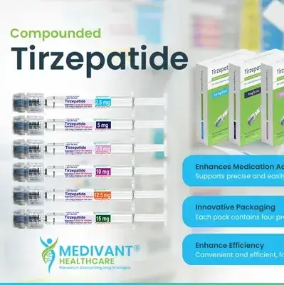 picture of all of the different medivant tirzepatide syringes available for weight loss